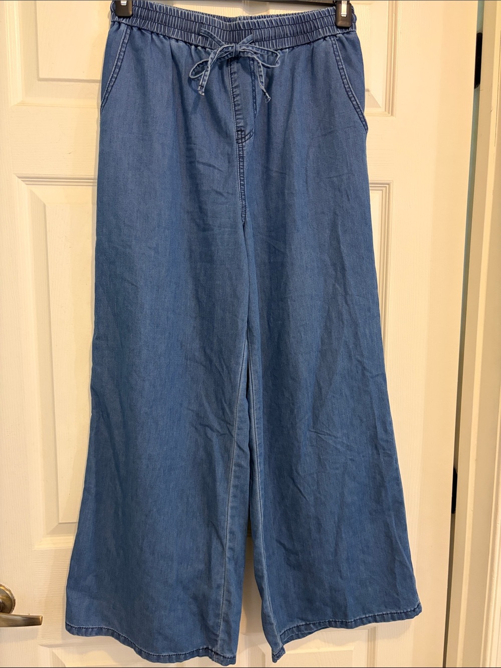Target Blue Wide-Leg Denim Drawstring Jeans